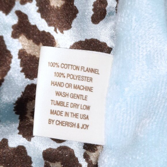 Cherish & Joy Silky Leopard Minky Dot USA Baby Lovey Security Blanket 34" X 25" - Picture 5 of 5